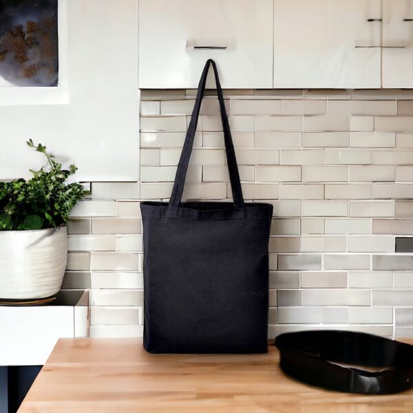 Customize your tote bag with your own text or image! Whether you need a personalized tote bag for yourself, promotional purposes, or as a trade show gift, we've got you covered. Our custom shopper bags are perfect for all your shopping needs. Black Colour - Image 3